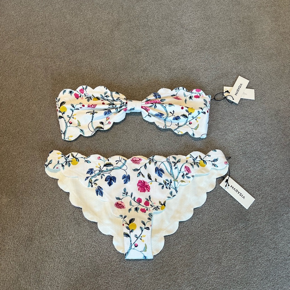 Marysia Swim Floral Scalloped Bikini Set